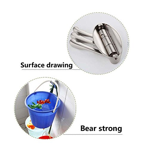 Schwenkbare Haken, PHOEWON Gebürstetes Nickel Metall Haken Edelstahloptik Handtuchhalter Edelstahl Wandhaken Handtuch Mantel Haken für Küche, Schlafzimmer, Bad, Türen - 4