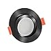 Produktbild LUXVENUM® | 1x KNX DALI kompatible, dimmbare, ultra flache (25mm) LED Einbauleuchten | 6W statt 70W | DC 24V | 3000 Kelvin 500 Lumen | Runde Leuchtdiode aus schwarzem Aluminium | 1er Set Forma warmweiß 3000K