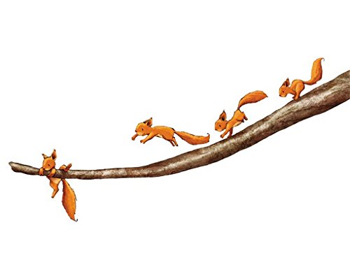 Wandtattoo No.707 Einhörnchen, halt dich fest! 117x55cm Wandtattoo Aufkleber, Größe:55cm x 117cm - 3