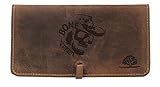 Tabaktasche Leder Braun Totenkopf Greenburry "Bone Head BH01 Skull"