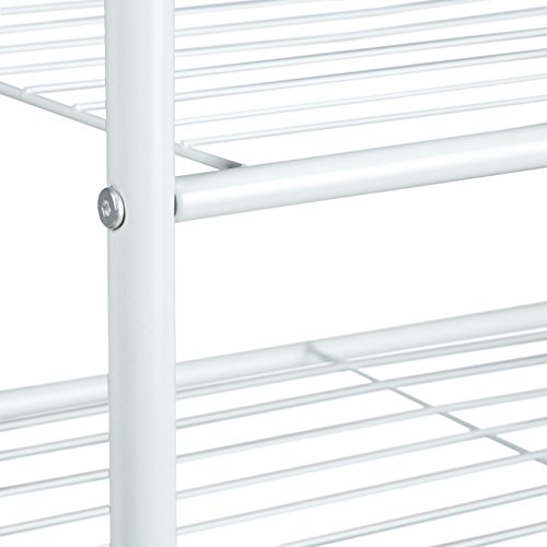 Relaxdays Kleiderständer mit Schuhablage SANDRA, Metall, breit, Garderobenständer mit Kleiderstange, 2 Ablagen auch für Stiefel, HBT: 162 x 90 x 40 cm, weiß - 4