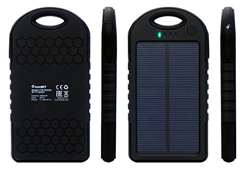 Iconbit Powerbank FTB Travel Spritzwassergeschuetzte Powerbank mit Solar Panel LED-Lampe fuer Ihr Smartphone und Tablet - 3