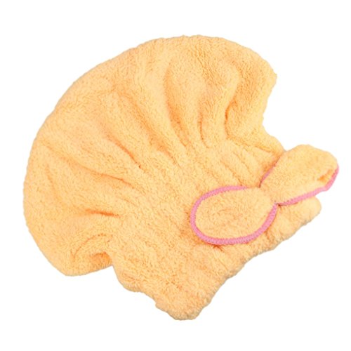 FakeFace Polyester Mikrofaser Haartrockentuch Kopfhandtuch Kopftuch Haarturban Weiche Schnell Trocken Haar Handtuch mit Knopf