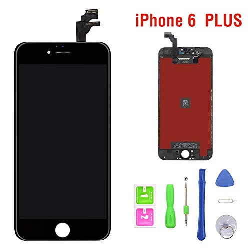 Fly-all Pantalla para iPhone 6 Plus 5,5 LCD de Repuesto- Reemplazo Pantalla táctil Conjunto de Marco digitalizador?Negro?