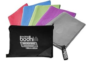 The Little Bodhi Microfibre Towel Grey 150cm x 80cm