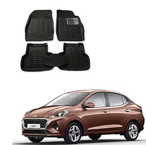 Atc 4D PU Mat for Hyundai Aura (Model Year 2020 Onwards) Car - Black
