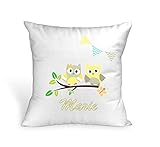  Kissen Name ♥ Eulen ♥ Geburt ♥ Taufe ♥ Kinderkissen ♥ personalisiert