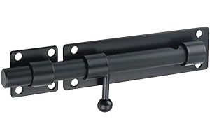 SAYAYO Türriegel Schwarz Bolzenriegel Edelstahl Riegelschloss Schlossriegel Torriegel Abschließbar 180mm Riegel für Tor, Fenster, Zaun, EMS9000-B