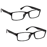 The Reading Glasses Company Black Readers Value 2 Pack Mens Womens UVR2092BK +1.50