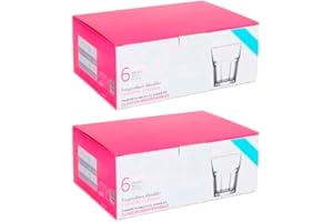 ACAN Tradineur - Pack de 2 Cajas de 6 Vasos Modelo Aras - 36,5 cl - Fabricado en Vidrio Resistente - Apto para lavavajillas - 12 Uds Totales