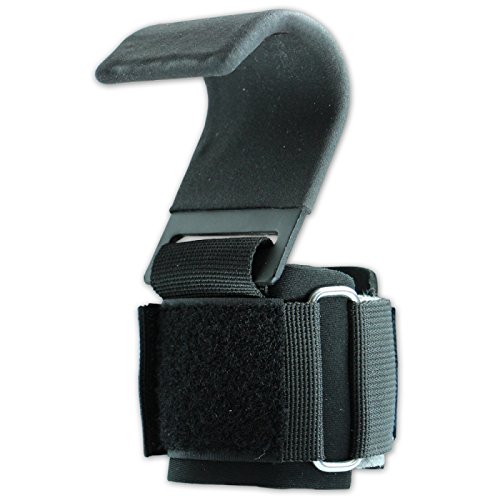 Steely-Sports Zughilfen – Power Lifting Hooks V2 / Klimmzughaken – Farbe: schwarz // Bodybuilding, Krafttraining, Fitness & Gewichtheben - 3