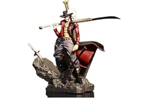 WANSHI One Piece Luffy Dracule Mihawk Statue, 15 cm PVC Figure Personnage en Forme Action Jouets (Pas de boîte de Couleur) FRWS0001