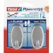Produktbild 6 x Tesa Powerstrips Haken Large oval chrom matt VE=2 Stück