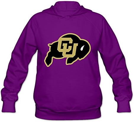 Ambom White Colorado Buffaloes 100% Cotton Hoodies For Female -  Purple - 