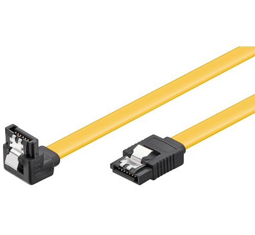 Wentronic HDD S-ATA Kabel 1,5GBs/3GBs/6GBs (S-ATA L-Type auf L-Type) 90 Grad gelb