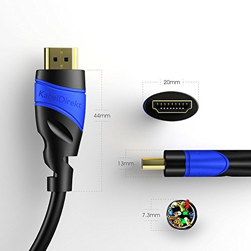 KabelDirekt Set 2 x 2m HDMI Kabel / kompatibel mit HDMI 2.0a/b, 2.0, 1.4a (Ultra HD, 4K, 3D, Full HD, 1080p, HDR, ARC, Highspeed mit Ethernet) – TOP Series - 3