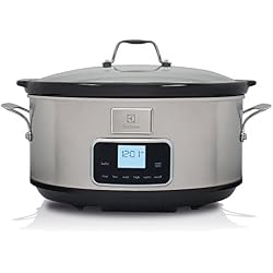 Electrolux ESC7400 Olla de cocción lenta con display digital y 6,8 l de capacidad 235 W, 6.8 litros, Gris