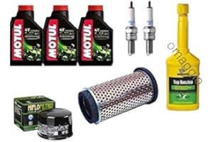 SHARKDAD Tecneco Kit d’Entretien pour Kawasaki ER5 Huile motul 10W40 Filtre à Huile et air, Bougies + Cadeau Offert
