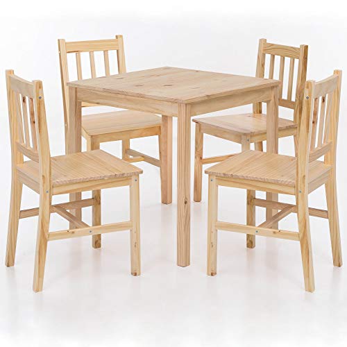 Wohnnling Esszimmer Set: 3 teilig Kiefer Holz im Landhaus