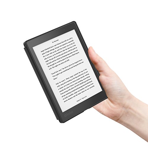 MoKo Kobo Aura One 7.8 Hülle – Ultra Lightweight Slim PU Tasche Smart Shell Case Cover mit Standfunktion für Kobo Aura One 7.8″ e-Reader 2016, Schwarz (mit Auto Schlaf / Wach Funktion) - 8