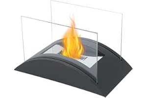 JSMY Caminetto da Tavolo Rettangolare Lungo 34 cm Pozzo Del Fuoco Camino Portatile a Bioetanolo da Tavolo Camino Senza Ventola a Bioetanolo per Patio Interno Giardino Feste Soggiorno Riunione