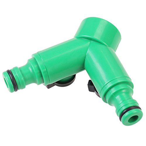 BESTOMZ Doppel-Auslaufhahn Kugelauslaufventil 2-Wege Verteiler Garten Schlauch Wasserhahn Adapter Set mit - 4