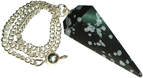 Black Obsidian point Pendulum for Scrying Healing Dowser / Black Obsidian Quartz Dowser With chain