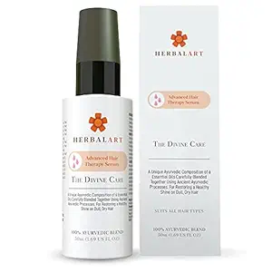 Herbalart Advanced Hair Therapy Serum, 50 ML | with 100% Ayurvedic Formula for Dry and Damaged Hair | Silky & Smooth Hair | Scalp Nourishment