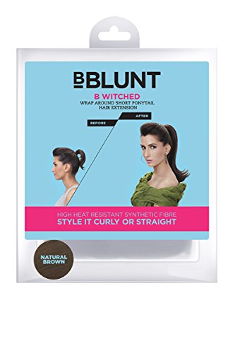 BBlunt B Witched Wrap Around Short Pony Tail Hair Extension, Natural Brown