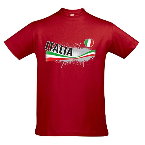 Fanshirt Herren ITALIA, Italien Ländershirt EM / WM Trikot S-XXL , Red , XXL
