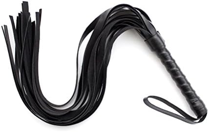Rabi Leather Whip for Role Play Costume Accessory Tassels Whip for Couples(Black)