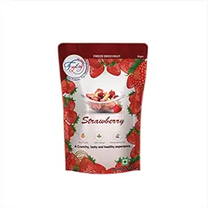 FZYEZY Freeze Dried Strawberry Fruit for Kids and Adults|Camping Vegan Snacks Dried Healthy Fruits Chips|Survival Food|Freeze-Dried Fruits Slices|Pantry Groceries dehydrated Snacks| 50gm