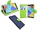 Produktbild Elegante Buch-Tasche für das Samsung Galaxy A5 2016 ( A510F ) in Blau-Grün Leder-Optik Wallet Book-Style @ Energmix