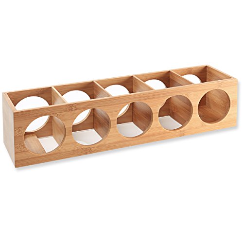 Torrex 31535 Weinregal aus edlem Bambusholz stapelbares Weinflaschenregal für 5 Flaschen Wein, liegend oder stehend, erweiterbar (2 Regale) - 4