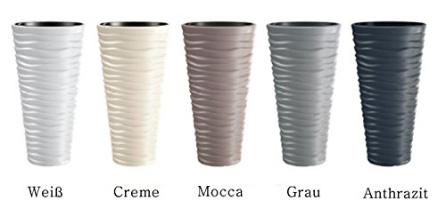 Pflanztopf Blumentopf Pflanzkübel Blumenkübel Massiv Sand Slim 3 Größen 5 Farben NEU (300 Weiß) - 5