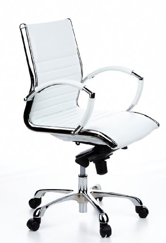 hjh OFFICE, 660512, Luxury Executive Chair, swivel office chair, PARMA 10, black, leather, ergonomic backrest, design computer desk chair chrome amrests, synchronous mechanism with tilt angle, designer base in polished aluminium, stylish