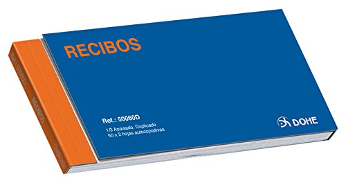 Dohe 50060D - Talonario de recibos tercio apaisado duplicado