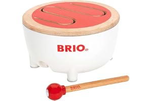 BRIO 30181 Musikinstrument trumma, Musical Drum 2 delar. Aktivitetsleksak i trä. Från 18 månader. För små musiker.