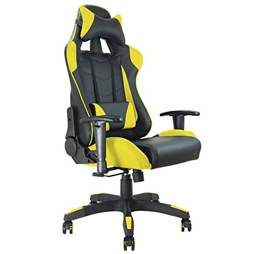 Silla de Oficina con Asiento Baquet Racing (Negro y Amarillo)