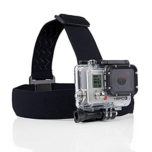 Preisvergleich Produktbild Gopro Verstellbare Stirnband mit Gurt GoPro Anti-Rutsch Verstellbare Stirnband Kopfband Halterung für GoPro Kamera Full Range (schwarz) 1Pcs