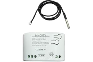 MHCOZY Tuya WIFI Wireless Smart Temperatura Sensore Relè Interruttore, App Remote Clean Contatto, funziona con Alexa Google Home (Temperature, 1CH)