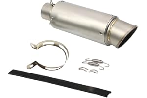 Shkalacar Silencieux Moto Tuyau d’échappement de Moto Universel,de Tuyau d'échappement de Moto de Scooter de Motard de Moto de 51mm en Acier Inoxydable