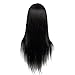 Hairdressing 50% Black Professional Real Hair 24 Inch,CoastaCloud Training Mannequin Head Hairdresser Human Hair with Clamp