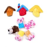 Hecho de suave material Edealing La historia tres cerditos Finger Puppets Divertido felpa Muñecas Family Story Juegos infantiles para bebés Paquete De 8