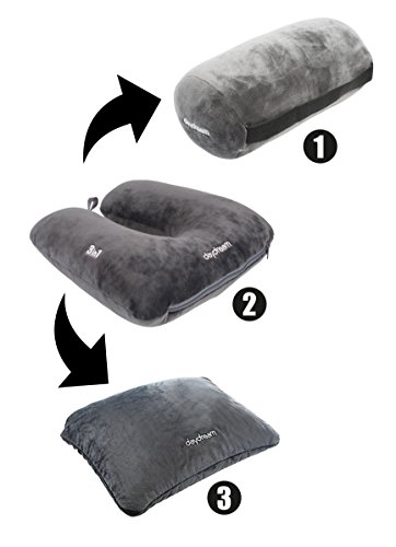 daydream: patentiertes 3-in-1 Nackenkissen mit Mikroperlen, grau (N-5502) - 4