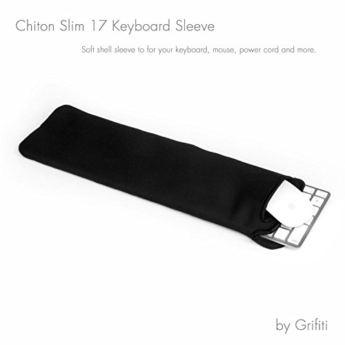 Grifiti Chiton Slim 17 Neopren-Hülle, 14 cm x 44 cm, für kabelgebundene Apple-Tastaturen, Logitech, Genius, HP, Anker und andere 43 cm (17 Zoll) große Slim-Tastaturen mit Ziffernblock, mit Maus-Fach - 6
