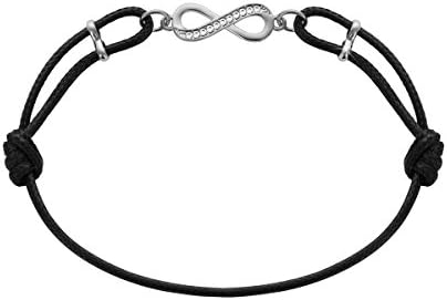 Women's Bracelet "Infinite" Silver and White Yparah with Swarovski Crystals 17 to 25 cm - Gift Ideas