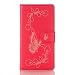 Produktbild iPhone 6 6S Plus 14 cm Hülle [mit gratis gehärtetem Glas Displayschutzfolie], nanxi Blumen Farbe Schmetterling Muster PU-Leder Schutzhülle für iPhone 6 6S Plus 14 cm, iPhone 6 6S Plus 14 cm Plus Zoll Schutzhülle rot Samsung Galaxy S7edge