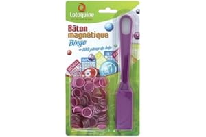 BINGO SOCIAL Varita o maneta magnética + 100 fichas (Morado)