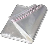 Securement Plastic Transparent Poly Bags For Packing Saree Cloth Sealable | Used For Saree Packing, Shirts Packing,Bopp Poly Bags Self Adhesive (50, 14x18): 